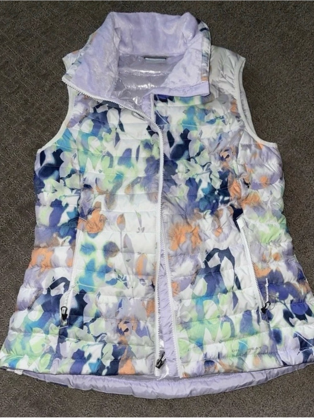 Women's Columbia Quilted Floral Print Puffer Vest - Pastel Multi